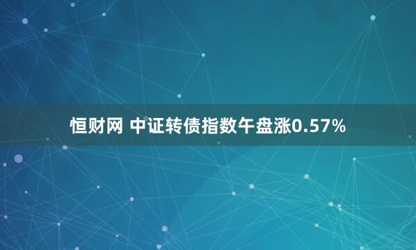 恒财网 中证转债指数午盘涨0.57%